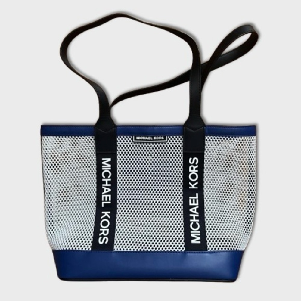 Sapphire/Black Sport Danika Mesh Tote Michael Kors